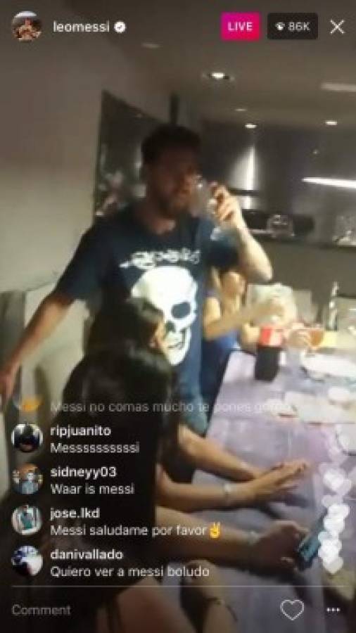 Sobrino de Messi le toma el celular y transmite en vivo la cena familiar a través de Instagram