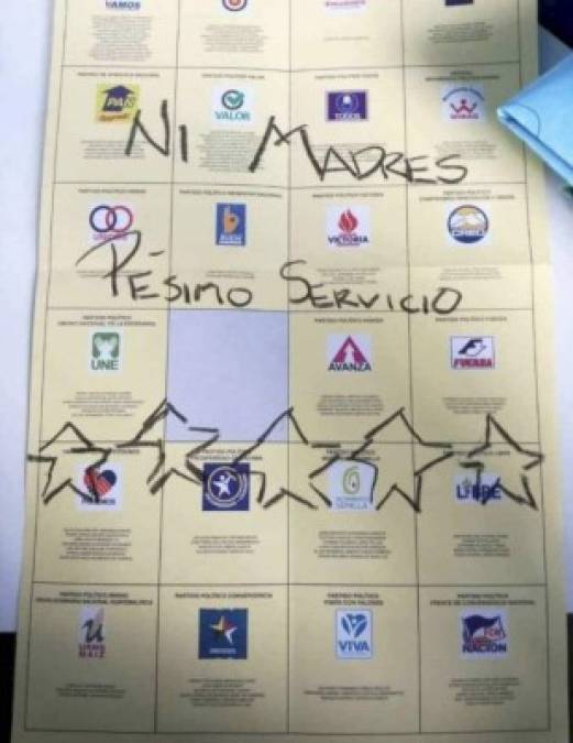 FOTOS: Los irreverentes mensajes en las papeletas electorales de Guatemala