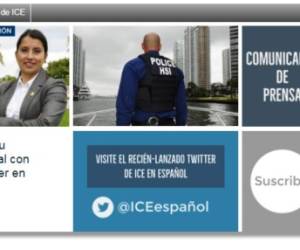 Entrar a la página de ICE a través del enlace https://www.ice.gov/es