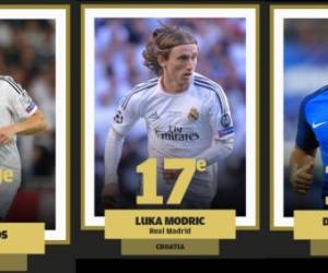 En la posición 17 se ubican Toni Kroos, Lukas Modric y Dimitri Payet