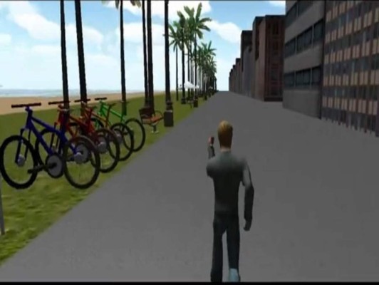 El invento lo lleva a un mundo virtual en el que puede realizar diversos deportes como corre, bicicleta y otros, sin salir del gimnasio.