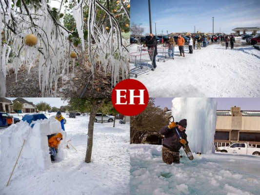 Texas bajo nieve, temperaturas polares y millones sin electricidad: la ola de frío que azota buena parte de Estados Unidos dejaba más de una veintena de fallecidos, mientras el norte de México, también afectado por los cortes de energía, reportó seis muertos. Fotos: AP | AFP.