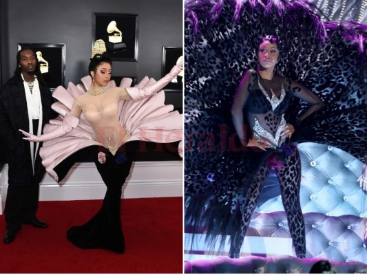 FOTOS: Los originales vestidos que lució Cardi B en los premios Grammy 2019