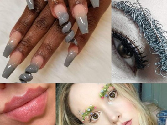 Desde uñas sacacorchos, hasta labios de pulpo o labios diablo, estas son algunas de las tendencias de belleza más extravagantes. Fotos: Instagram.