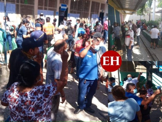 Sin respetar el distanciamiento físico y otras medidas de bioseguridad, muchos hondureños llegaron a los centros de votación a ejercer el sufragio este domingo 14 de marzo. FOTOS: Marvin Salgado/Ricardo Sánchez/ EL HERALDO