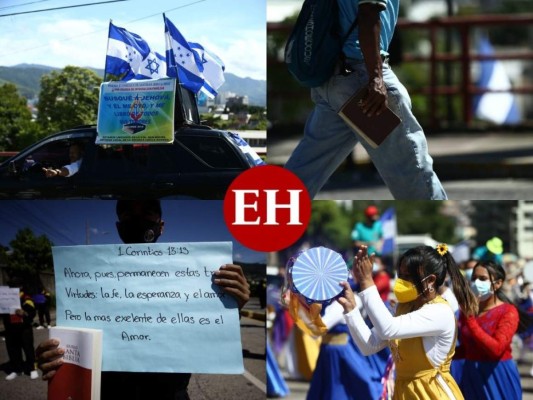Este domingo, como cada año, se celebró el Día de la Biblia en la capital de Honduras. Sin embargo, por primera vez, el esperado evento estuvo marcado por la particularidad de una pandemia. Vea a continuación cómo se desarrolló la atípica festividad. Fotos: Emilio Flores/ EL HERALDO.