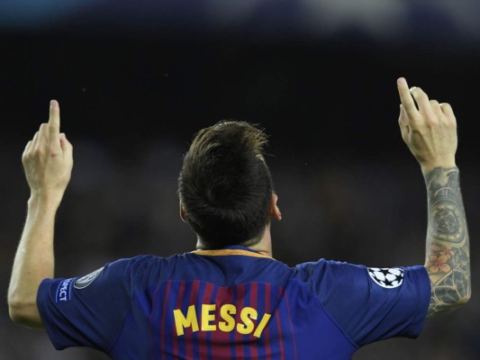 El argentino Lionel Messi suma su primer doblete en esta nueva edición de la Champions League (Foto: Agencia AFP)