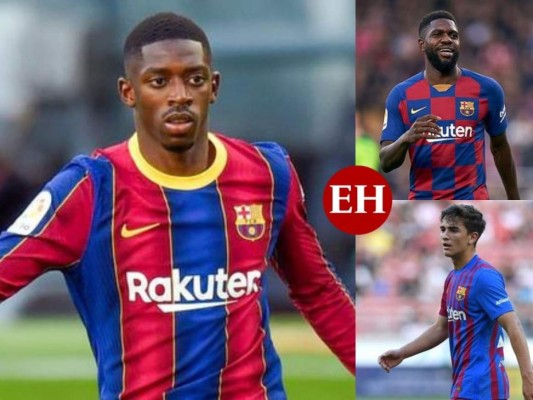 'Los jugadores O. Dembélé, Umtiti y Gavi han dado positivo por Covid-19 en las pruebas PCR realizadas a la plantilla'. Fotos: AFP