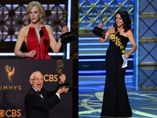 Ellos son los ganadores de los premios a las mejores series de televisión. Fotos AFP