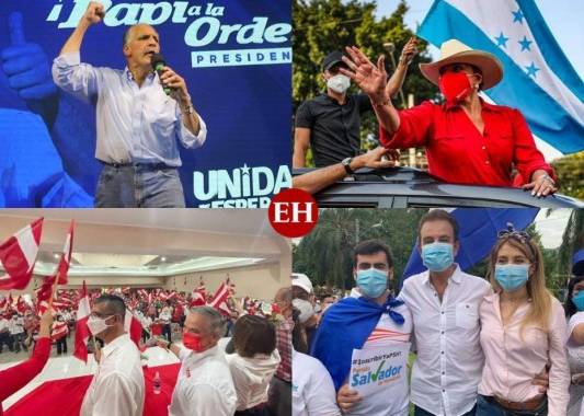 Nasry Asfura, Xiomara Castro, Yani Rosenthal y Salvador Nasralla disputarán la presidencia de Honduras durante los próximos cuatro años. Foto: El Heraldo