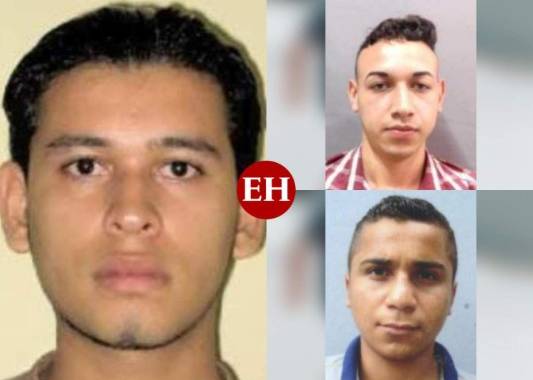 En el collage aparecen de izquierda a derecha el inspector Josué de Jesús Perdomo Ordóñez y los agentes Edgar Misael Velásquez y Erick Xavier Velásquez Carmona.