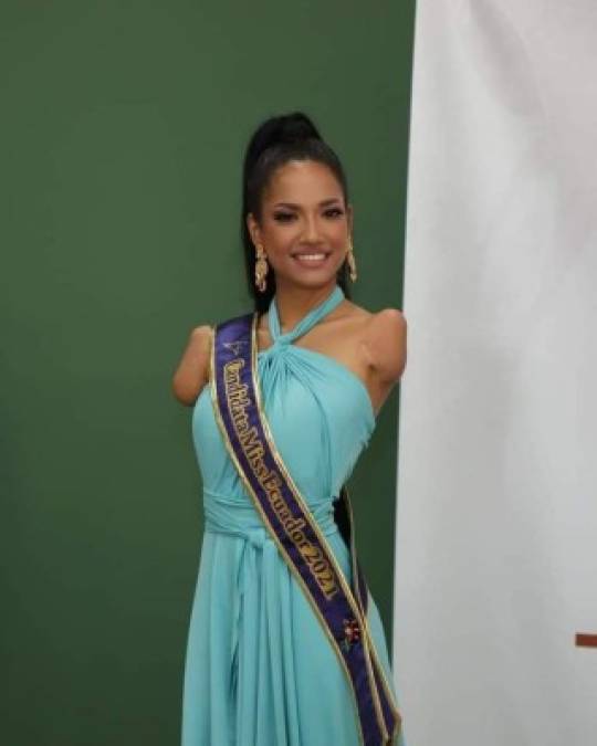 Victoria Salcedo, modelo sin brazos ni pierna que compite en Miss Ecuador