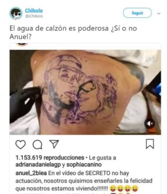 Los divertidos memes que provocó el tatuaje de Anuel AA sobre Karol G en la espalda