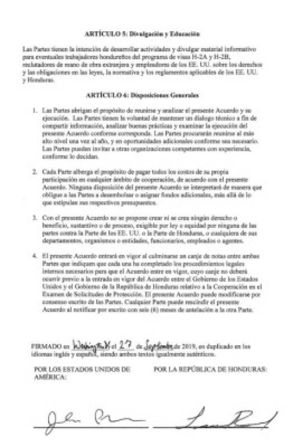 Acuerdo de visas de trabajo H-2A y H-2B protege a los hondureños