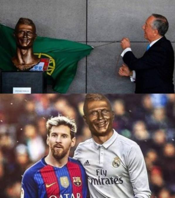 Los crueles memes sobre Cristiano Ronaldo por el busto develado en el aeropuerto de Madeira