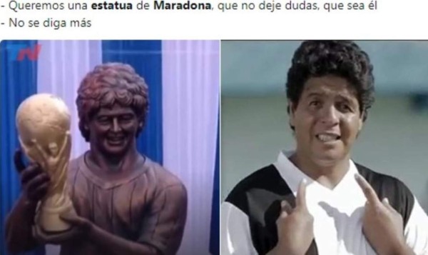 Crueles memes se burlan de la extraña estatua de Maradona en la India