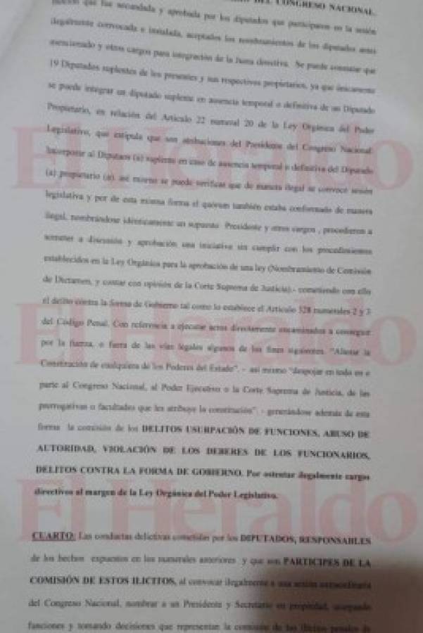 Congreso Nacional denuncia por usurpación de funciones a diputados opositores