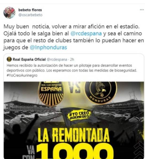 Polémica: Así critican el regreso de la afición a los estadios de Honduras