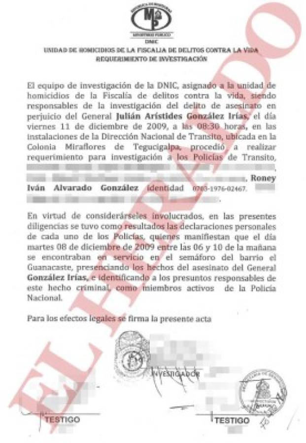 Exjefes policiales sí conocieron informe sobre crimen del zar antidrogas