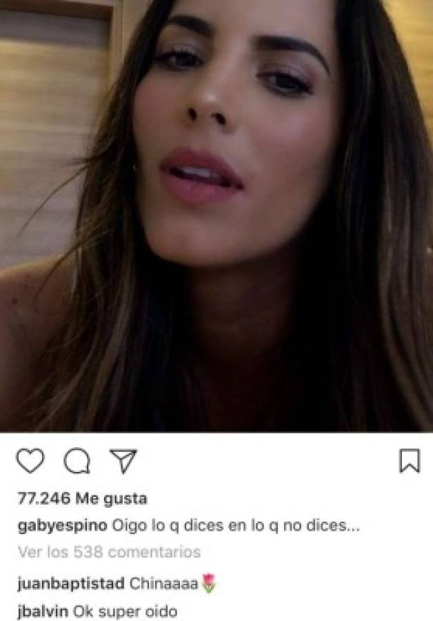 J Balvin le envía extraños mensajes a Gaby Espino