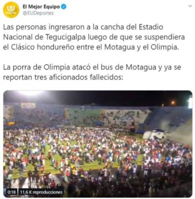 Así informaron los medios internacionales la tragedia en el clásico hondureño