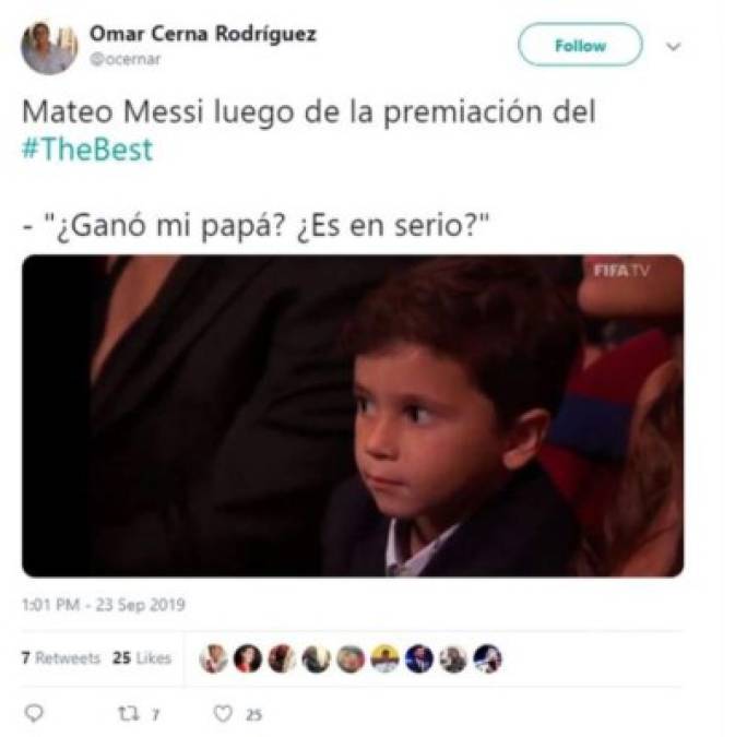 Mateo Messi protagoniza los mejores memes tras la entrega The Best 2019