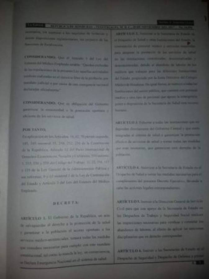 Vigente decreto de Emergencia Nacional en el sistema sanitario hondureño