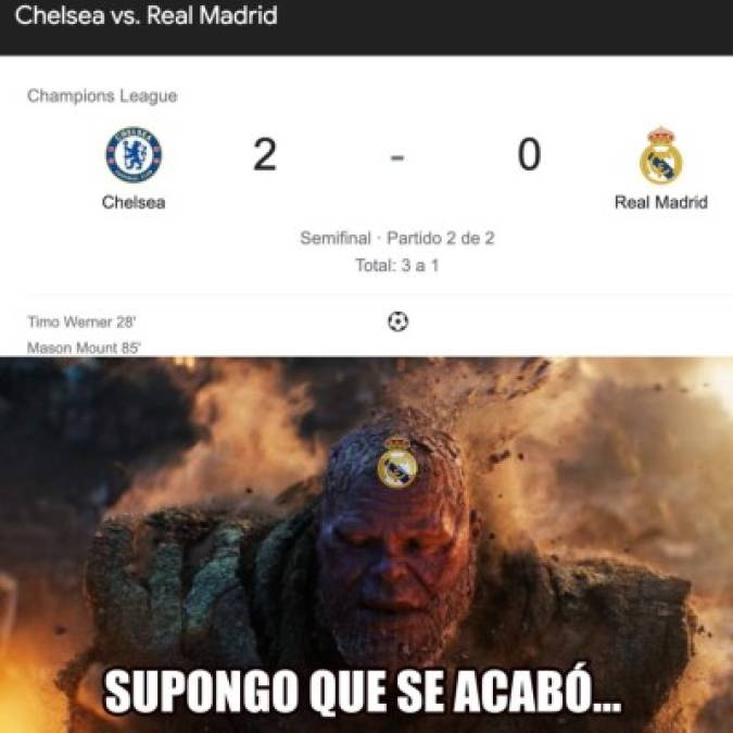 Memes destrozan al Real Madrid tras eliminación ante el Chelsea en la Champions