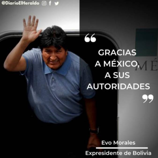 10 frases de Evo Morales al llegar a México como asilado político