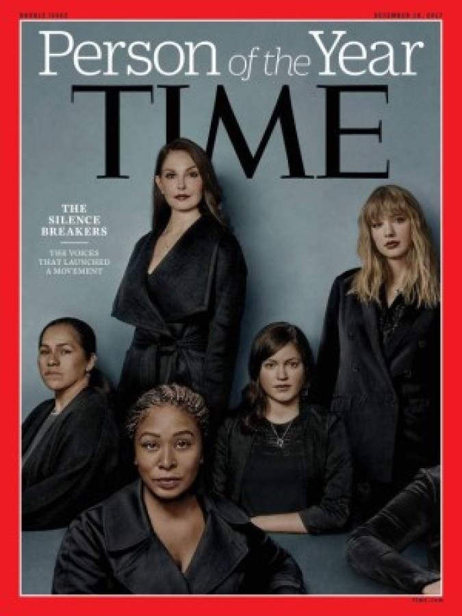 This image obtained December 6, 2017 courtesy of Time magazine, shows the 2017 Time Person of the Year: 'The Silence Breakers'.Time magazine named December 6, 2017, 'The Silence Breakers' who revealed the pervasiveness of sexual harassment and assault across various industries that triggered a national reckoning in the United States as Person of the Year.'The Silence Breakers' designates a broad range of people, mostly women, from this year's first public accusers of disgraced Hollywood mogul Harvey Weinstein to those who shared their stories of abuse using the hashtag #MeToo and its foreign language equivalents. / AFP PHOTO / TIME Inc. / Billy & Hells / RESTRICTED TO EDITORIAL USE - MANDATORY CREDIT 'AFP PHOTO / TIME INC./BILLY & HELLS/HANDOUT' - NO MARKETING NO ADVERTISING CAMPAIGNS - DISTRIBUTED AS A SERVICE TO CLIENTS