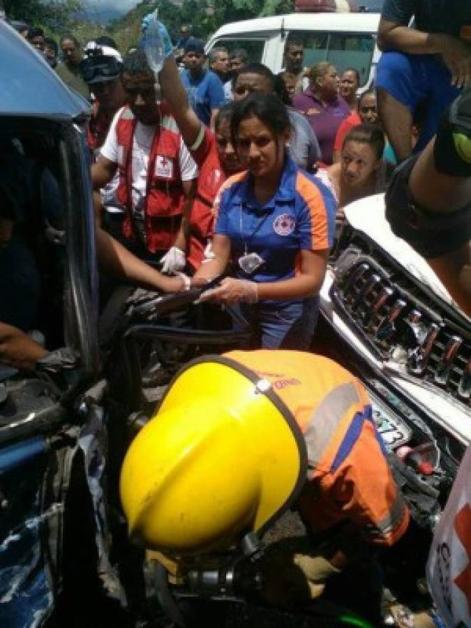 Varios heridos en brutal choque en la capital de Honduras