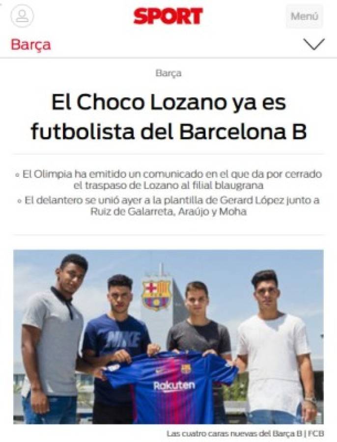 ¿Qué dicen los medios españoles por la llegada de Anthony 'Choco' Lozano al Barcelona B