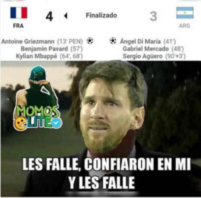 Con memes destrozan a Messi y Argentina al perder ante Francia y quedar fuera del Mundial Rusia 2018