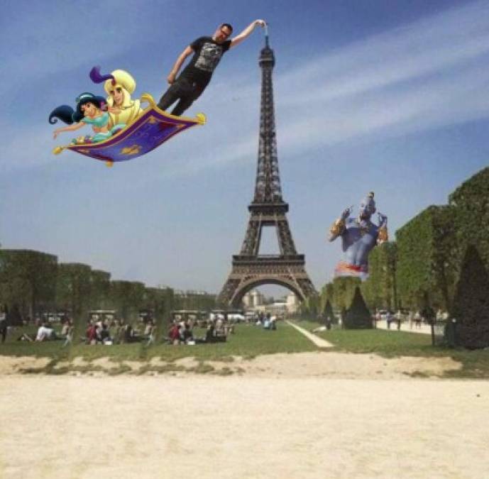 Los 'photoshops' más divertidos del hombre que intentó tomarse una foto tocando la Torre Eiffel