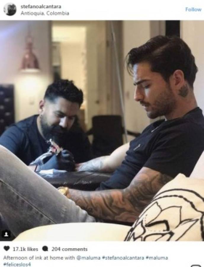 Alcántara es peruano y es reconocido por su buen trabajo. Aquí aparece con el cantante Maluma. Foto Instagram @stefanoalcantara