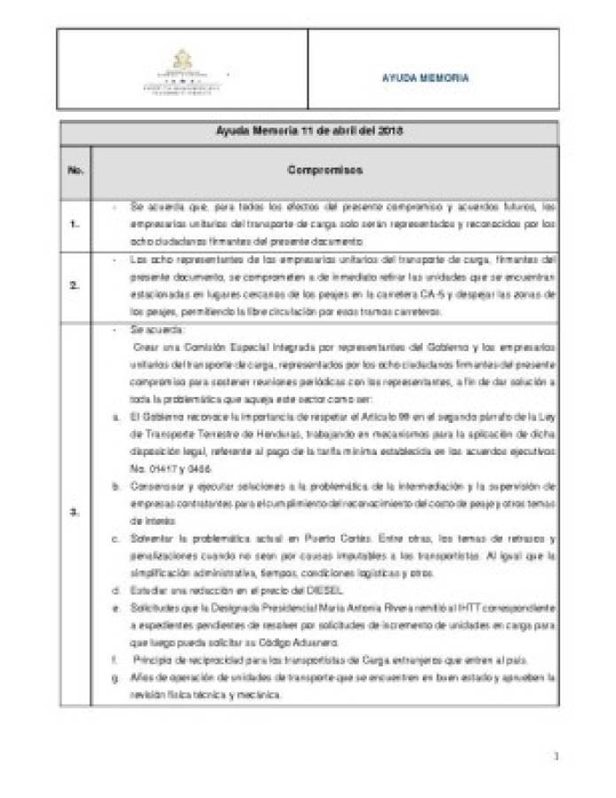 Acuerdan crear comisión especial para resolver problemática en rubro transporte de carga