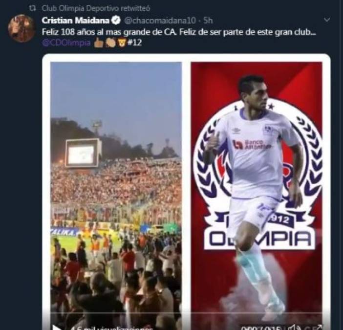 FOTOS: Así felicitaron al Olimpia por sus 108 años de historia