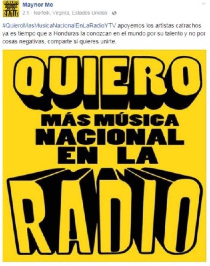 Artistas hondureños viralizan campaña 'Quiero más música nacional en la radio'