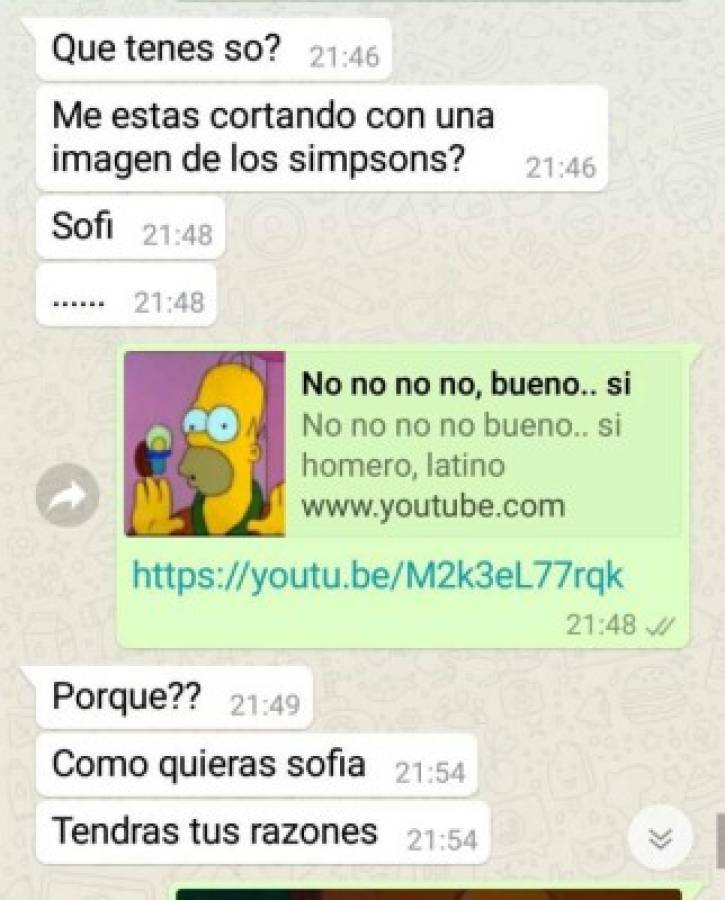 Chica rompe con su novia con imágenes de Los Simpson a través de WhatsApp