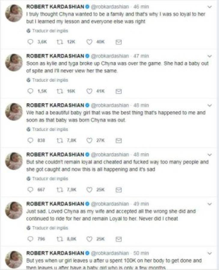 Instagram cierra la cuenta a Rob Kardashian tras ataques a Blac Chyna