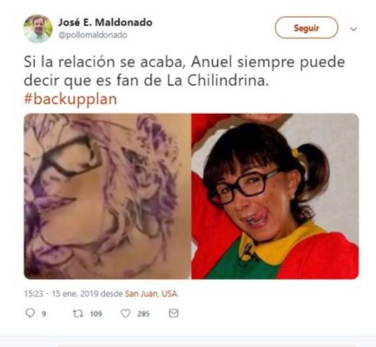 Los divertidos memes que provocó el tatuaje de Anuel AA sobre Karol G en la espalda