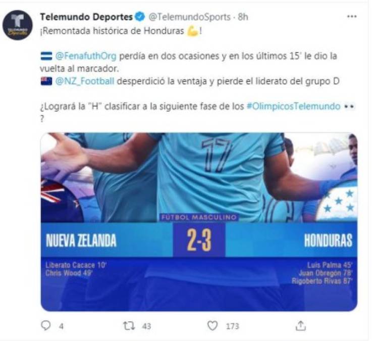 Prensa internacional reacciona en elogios ante épica remontada de Honduras   