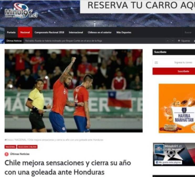 Prensa chilena reconoce pésimo arbitraje contra Honduras
