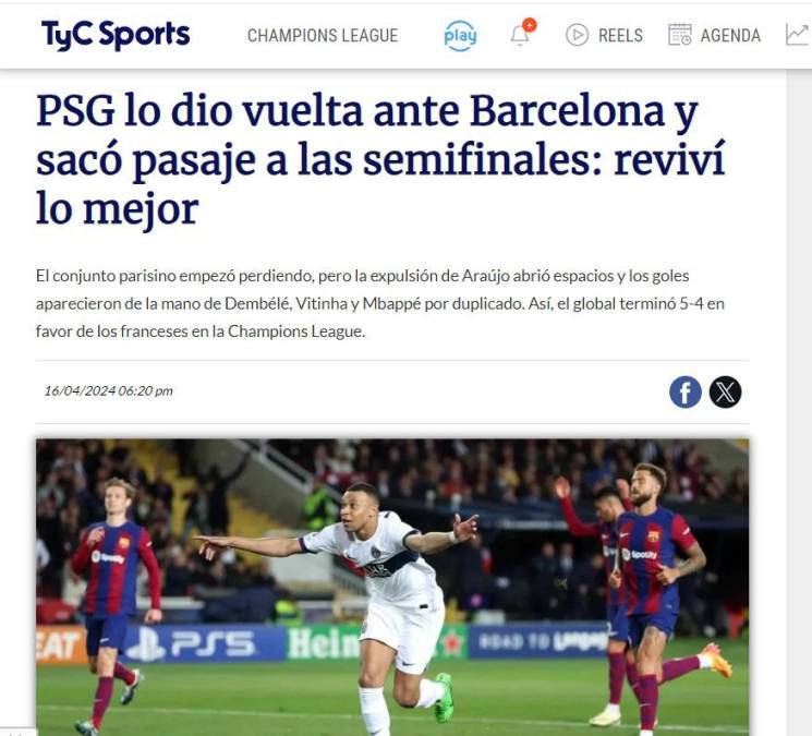 Así reaccionaron los medios tras eliminación del Barcelona ante PSG en Champions