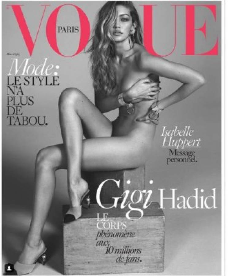 Modelo Gigi Hadid deslumbra con desnudo