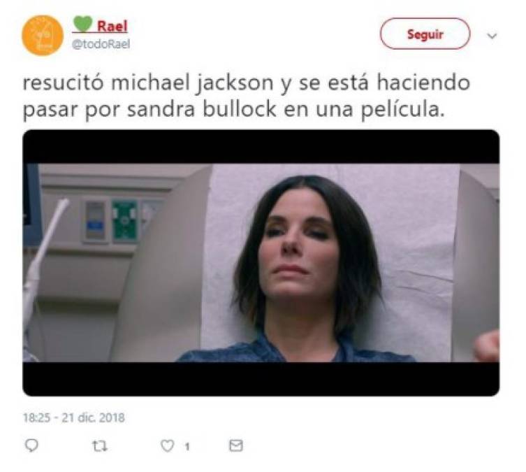 Los memes de Sandra Bullock y Michael Jackson tras su participación en Bird Box: A ciegas
