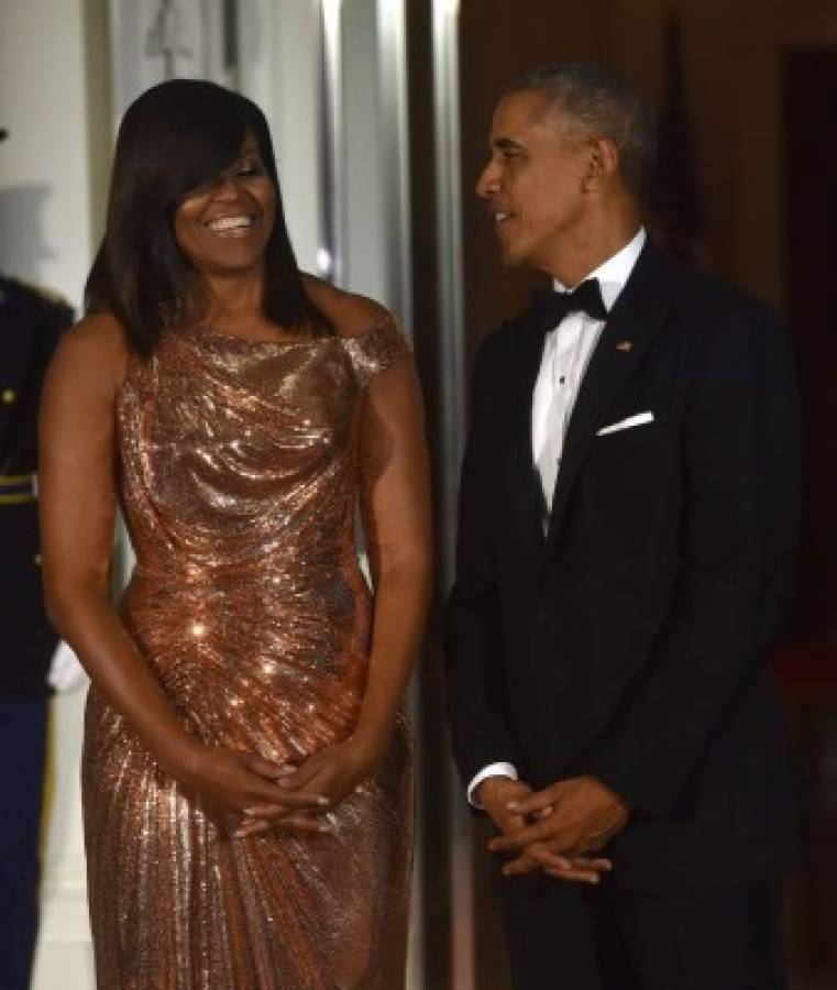 Michelle Obama sorprende con hermoso vestido en última cena de Estado