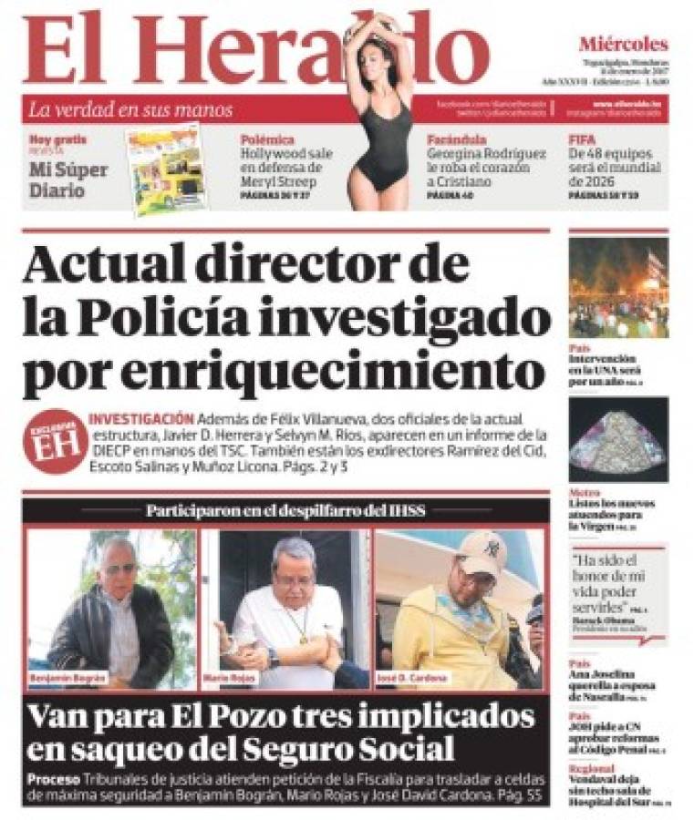 En la edición del miércoles 10 de enero, EL HERALDO publicó los nombres de los oficiales activos salpicados por expedientes que los señalan de enriquecimiento ilícito.