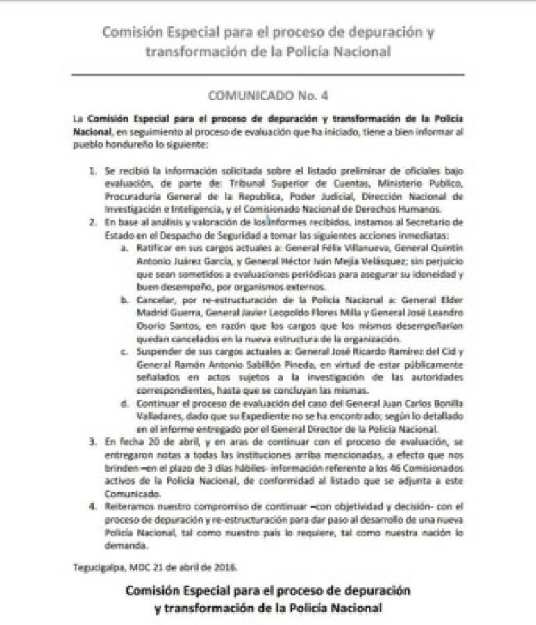 Comisión pide suspender a exdirectores Ramírez del Cid y Ramón Sabillón