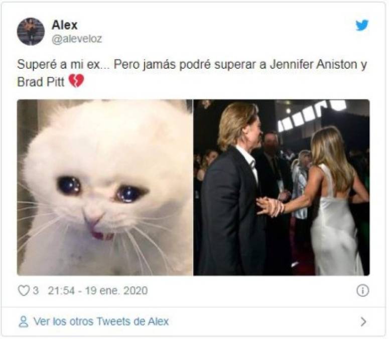 Brad Pitt y Jennifer Aniston se reencuentran y los memes se hacen virales